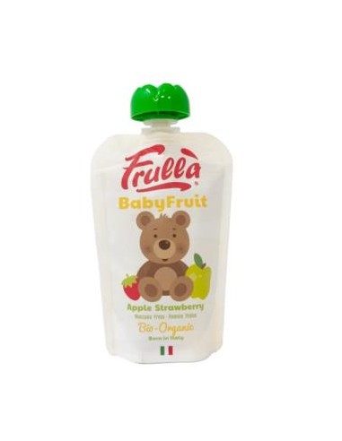 BABY PURE DE MANZANA Y FRESA 10 uds x 100 gr BIO FRULLA