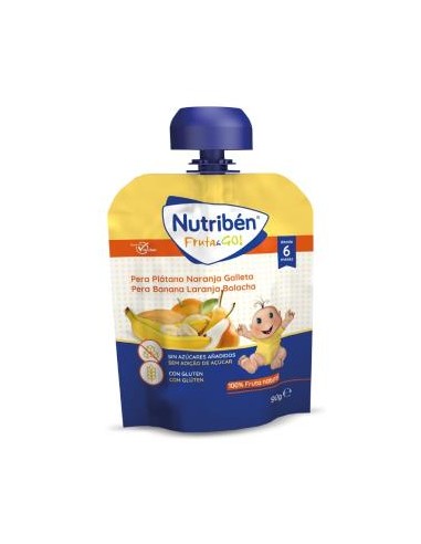 NUTRIBEN FRUTA & GO PERA-PLATA-NARA-GALLETA 90gr.