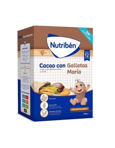 NUTRIBEN CACAO GALLETAS MARIA PAPILLA 500gr.