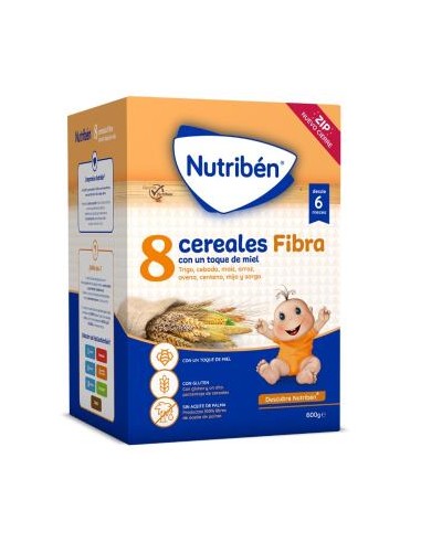 NUTRIBEN 8 CEREALES MIEL FIBRA 600gr.