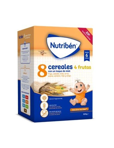 NUTRIBEN 8 CEREALES MIEL 4 FRUTAS 600gr.