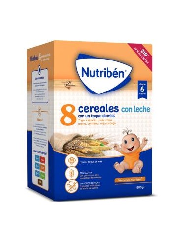 NUTRIBEN 8 CEREALES MIEL LECHE ADAPTADA 600gr.