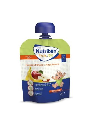 NUTRIBEN FRUTA AND GO !MANZANA-PLATANO 90gr.