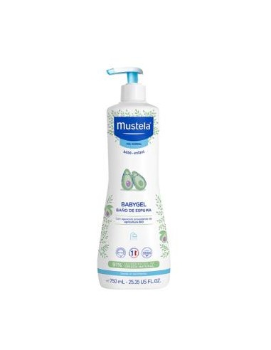 BABYGEL baño de espuma bebe-niño 750ml. MUSTELA