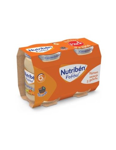 NUTRIBEN POTITO PLATANO NARANJA GALLETA 2X190gr