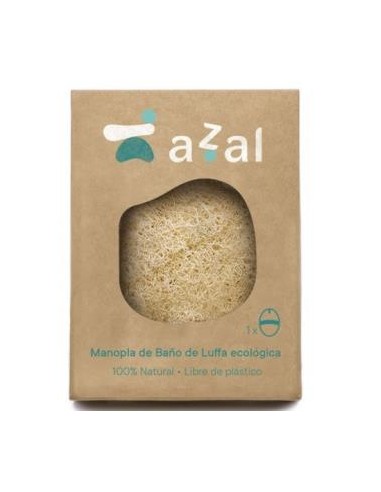 MANOPLA DE BAÑO DE LUFFA ECO ovalada con asa AZAL