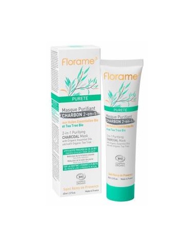 PURETE MASCARA PURIFICANTE al carbon 2en1 65ml. FLORAME