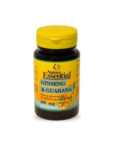 GINSENG + GUARANA 400mg. 50cap. NATURE ESSENTIAL