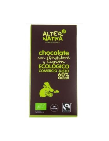 CHOCOLATE 60% CACAO CON JENGIBRE Y LIMON 80 gr BIO ALTERNATIVA 3