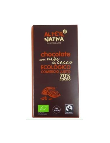 CHOCOLATE 70% CON NIBS DE CACAO 80 gr BIO ALTERNATIVA 3