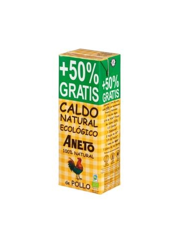 CALDO DE POLLO 1L+50% GRATIS. ECO ANETO