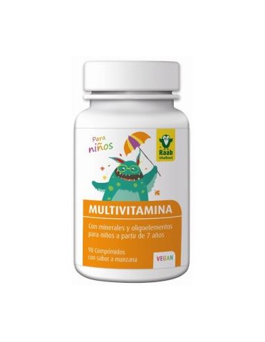 MULTI-VITAMINAS NIÑOS sabor manzana 90com VEGAN RAAB VITALFOOD