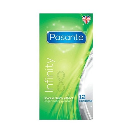 Preservativos retardantes Pasante Infinity caja de 12 uds