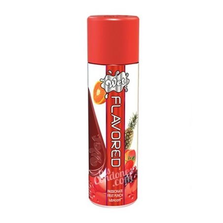 Lubricante comestible sabor fruta pasión de la marca Wet 