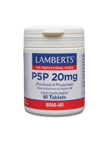 P5P 20mg. piridoxal-5-fosfato 60comp. LAMBERTS