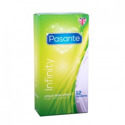 Preservativos retardantes Pasante Infinity caja de 12 uds