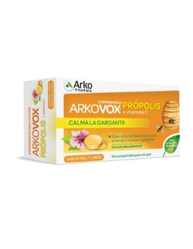 ARKOVOX propolis +vit c sabor miel y limon 24comp. ARKOPHARMA