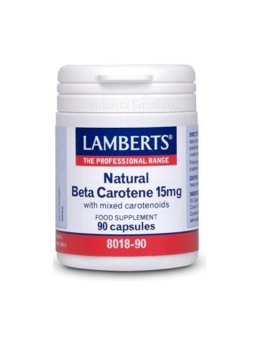 BETACAROTENO NATURAL 15 mg. 90 cap. LAMBERTS