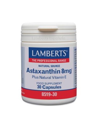 ASTAXANTINA 8mg. con vit. E 30cap. LAMBERTS