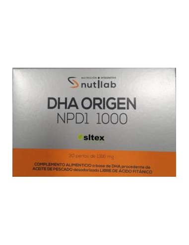 DHA ORIGEN NPD1 1000 blister 30perlas. NUTILAB