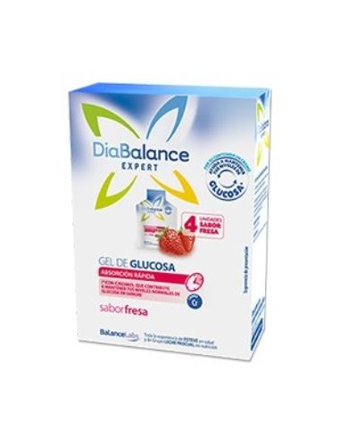 DIABALANCE gel glucosa absorcion rapida fresa 4ud.