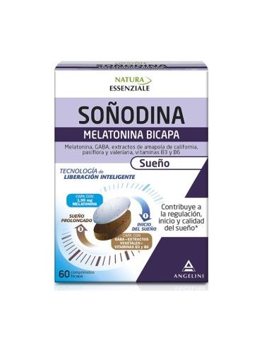 SOÑODINA MELATONINA BICAPA 60comp NATURA ESSENZIALE