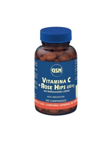 VITAMINA C + ROSE HIPS 650mg.con bioflav.citr.100c GSN