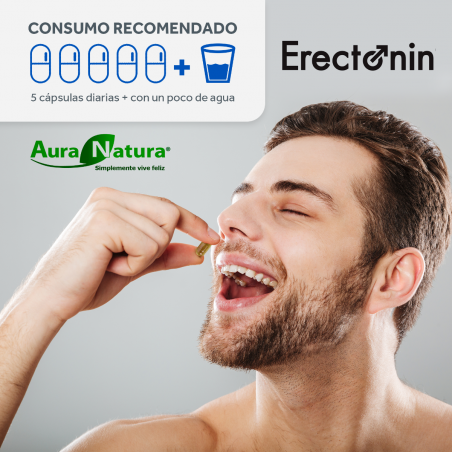 Erectonin Suplemento Natural Potenciador Masculino Afrodisiaco Booster Testosterona - 120 Cápsulas