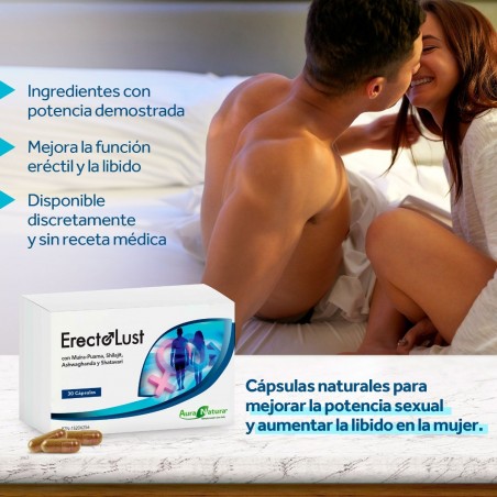 ErectoLust Suplemento Natural Potenciador Unisex Afrodisiaco Booster con Muira Puama - 30 Cápsulas