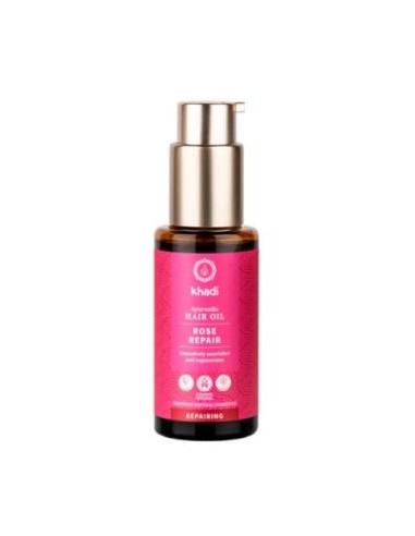 ACEITE CAPILAR ROSA reparador cabello dañado 50ml. KHADI