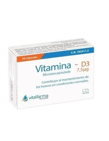 VITAMINA D3 7,5mcg. (300UI) 30cap. VITALFARMA