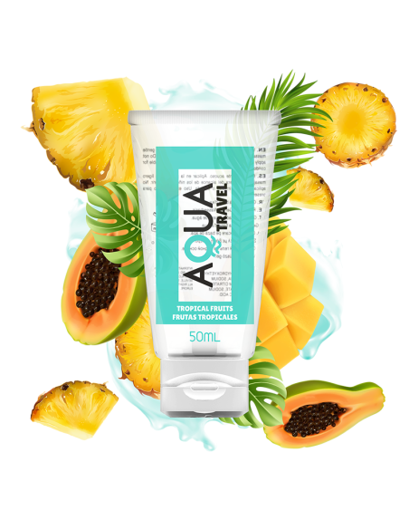 AQUA-TRAVEL Lubricantes a Base de Agua con Sabores-6 ml-Frutas tropicales