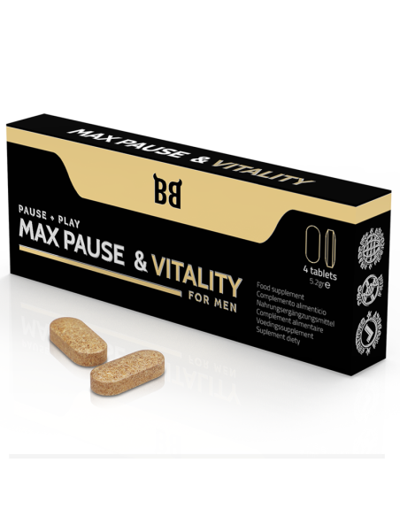 Black Bull Max Pause & Vitality retardante para hombres 4 cápsulas