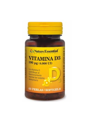 VITAMINA D3 100mcg 60perlas. NATURE ESSENTIAL