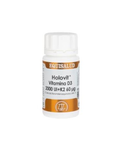 HOLOVIT VIT. D3 2000UI+K2 60mcg+menaquinona 50cap. EQUISALUD