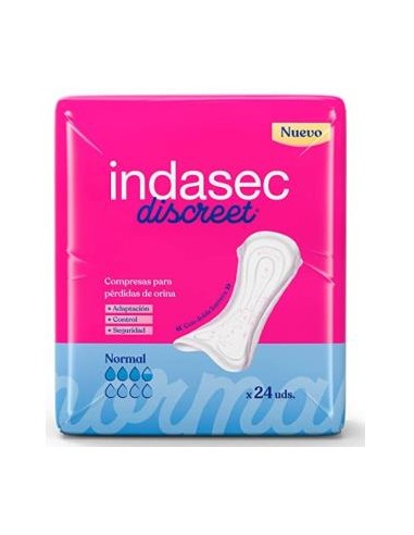 COMPRESA INDASEC DISCREET ABSO NORMAL 155ml 24un