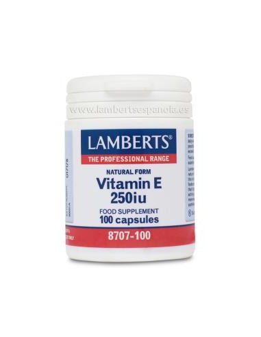 VITAMINA E NATURAL 250 u.i. 100 cap. LAMBERTS