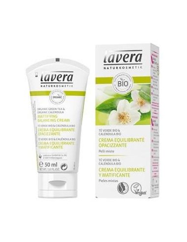 CREMA EQUILIBRANTE MATIFICANTE te verde 50ml. LAVERA