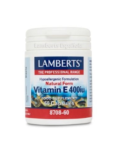 VITAMINA E NATURAL 400ui 60 cap. LAMBERTS