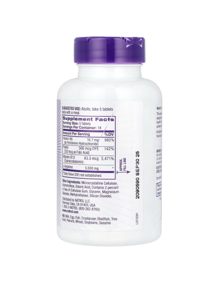 Natrol L-Arginina 5000mg - 90 comprimidos