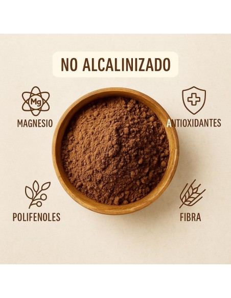 Cacao Puro No Alcalinizado 1kg | Blend Artesano Aromático y Balanceado | 100% Natural y Sin Azúcar