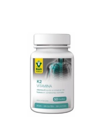 VITAMINA K2 sabor manzana 50comp. SG VEGAN** RAAB VITALFOOD