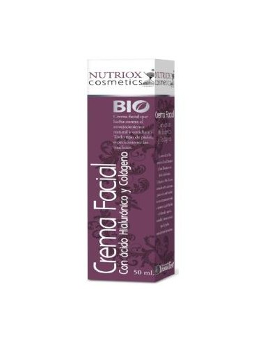 CREMA FACIAL ac. hialuronico y colageno 50ml. BIO NUTRIOX