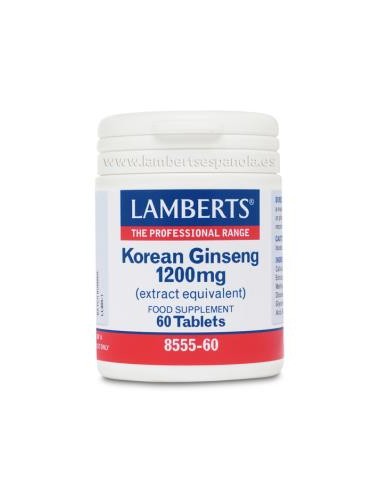 GINSENG COREANO 1200mg. 60cap. LAMBERTS