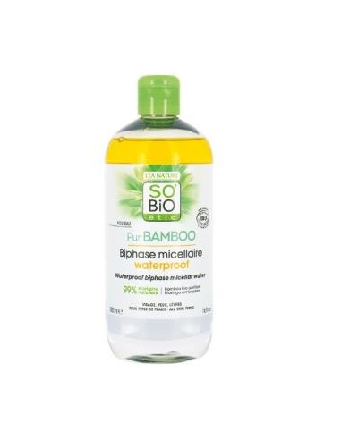 AGUA MICELAR PUR BAMBOO bifasica 500ml. SOBIO ETIC