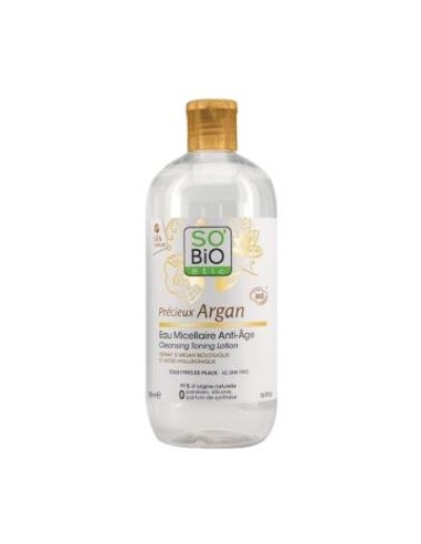 AGUA MICELAR ANTIEDAD hialuronico-argan 500ml. BIO SOBIO ETIC